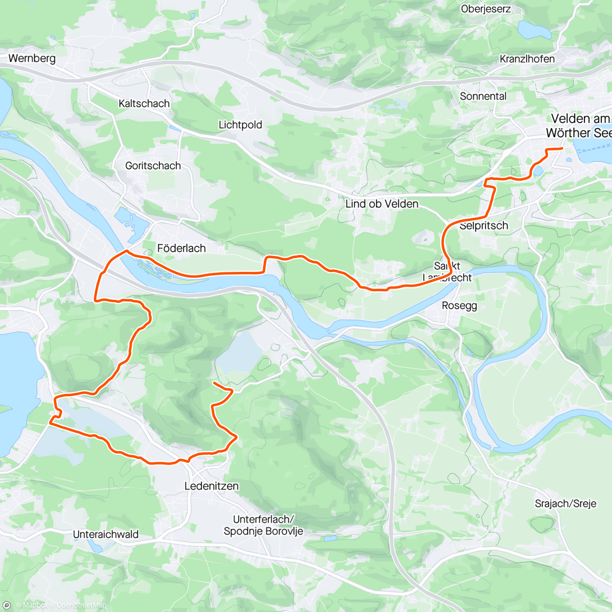 Map of the activity, Wörthersee gravel DNF