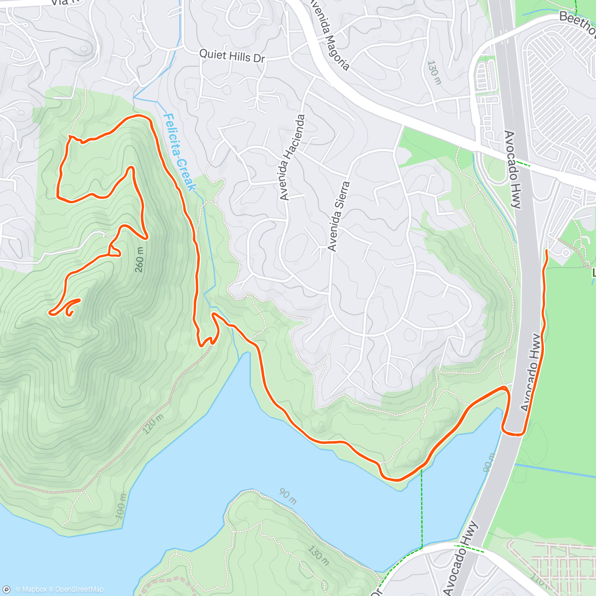 Map of the activity, Lunch Trail Run