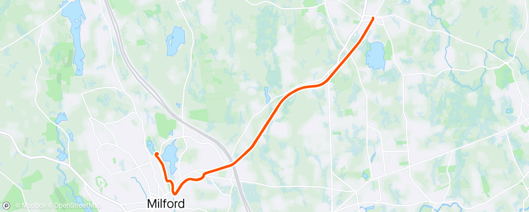 Map of the activity, Milford to muffins with the muffins