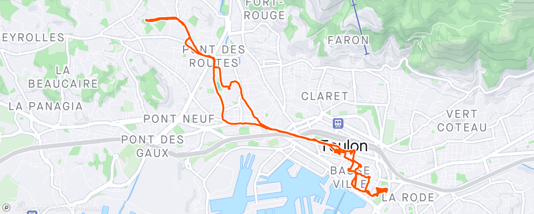 Map of the activity, Marche TOulon A/R