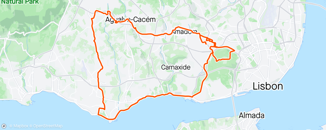 アクティビティ「Volta de bicicleta à tarde」の地図