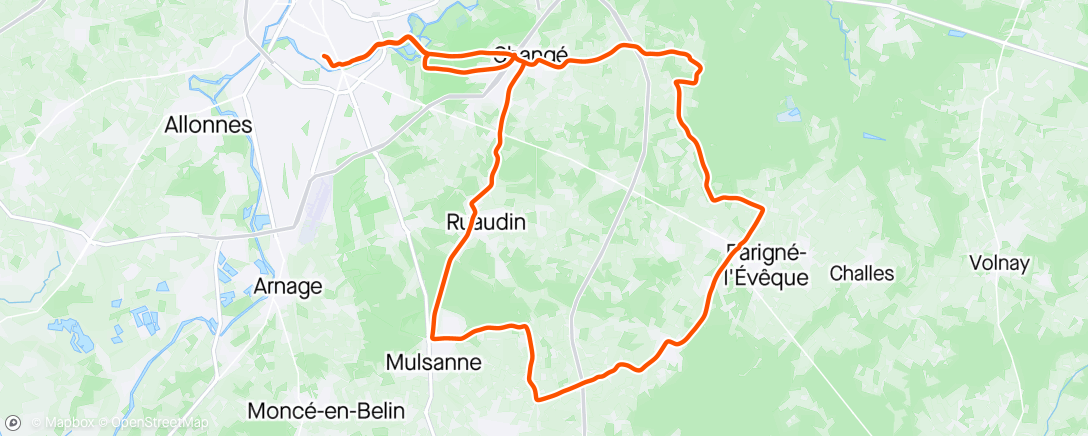 Map of the activity, Sortie vélo en solo