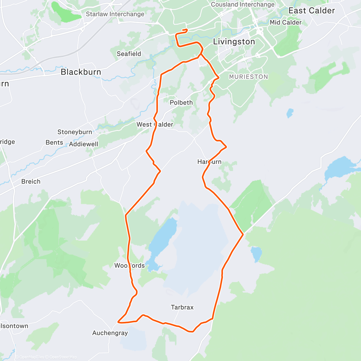 Map of the activity, Afternoon Ride