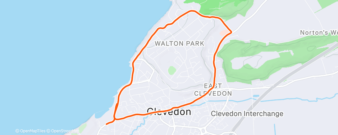 Карта физической активности (Clevedon Boxing Day Road Race 4 Mile)