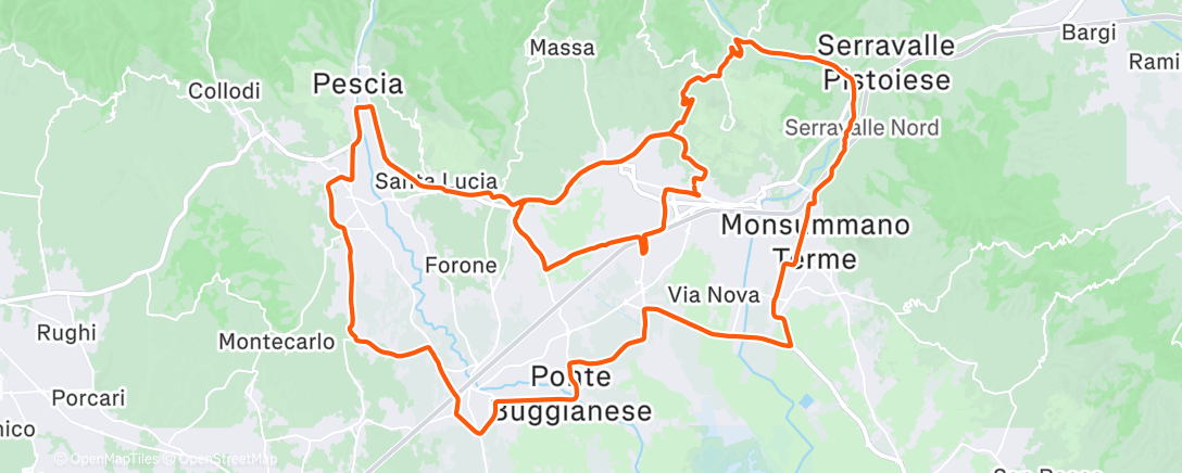 Map of the activity, Lunedì 29 Dicembre 2025 Bicicletta Bianchi 🤍♥️🖤🏴‍☠️🚴