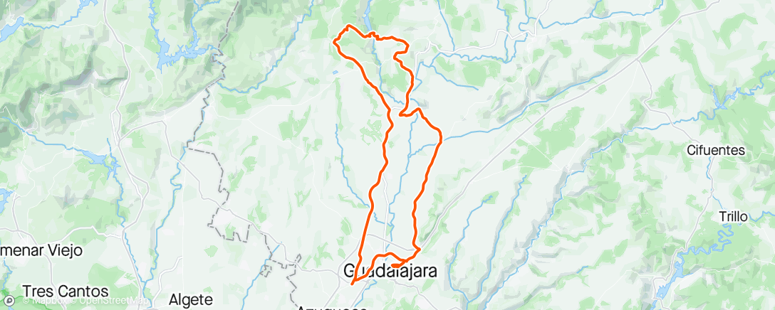 Map of the activity, Bicicleta por la mañana