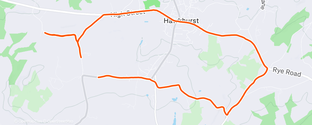 Map of the activity, Afternoon Run