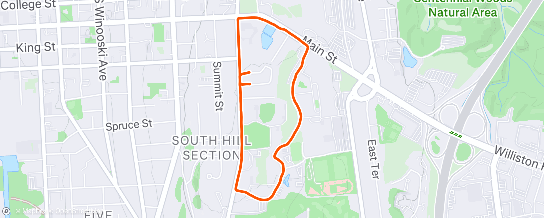 Map of the activity, Afternoon Run