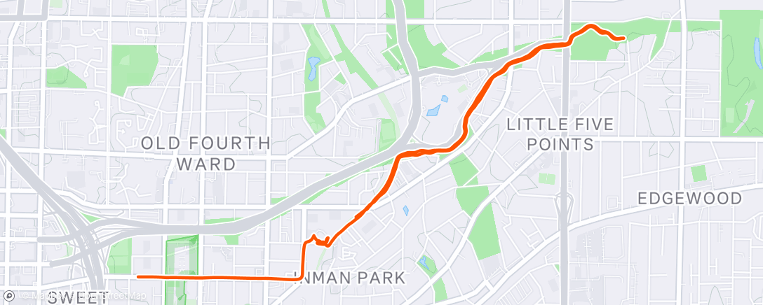 Map of the activity, Atlanta Women's Run 5K Meetup