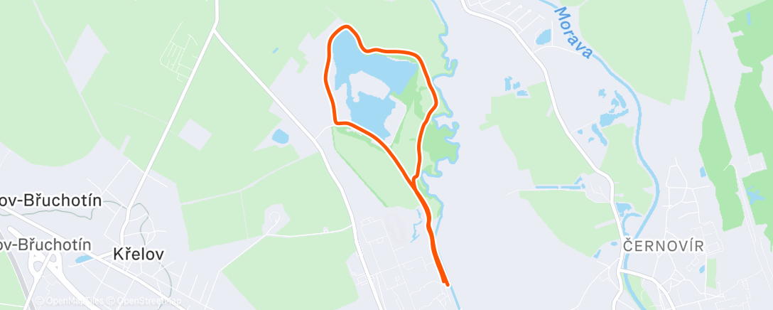 Map of the activity, Evening Trail Run