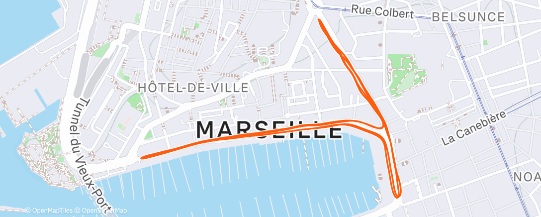 Карта физической активности (Course à pied dans l'après-midi)