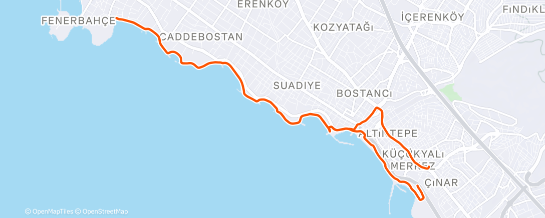 Map of the activity, Evening Run