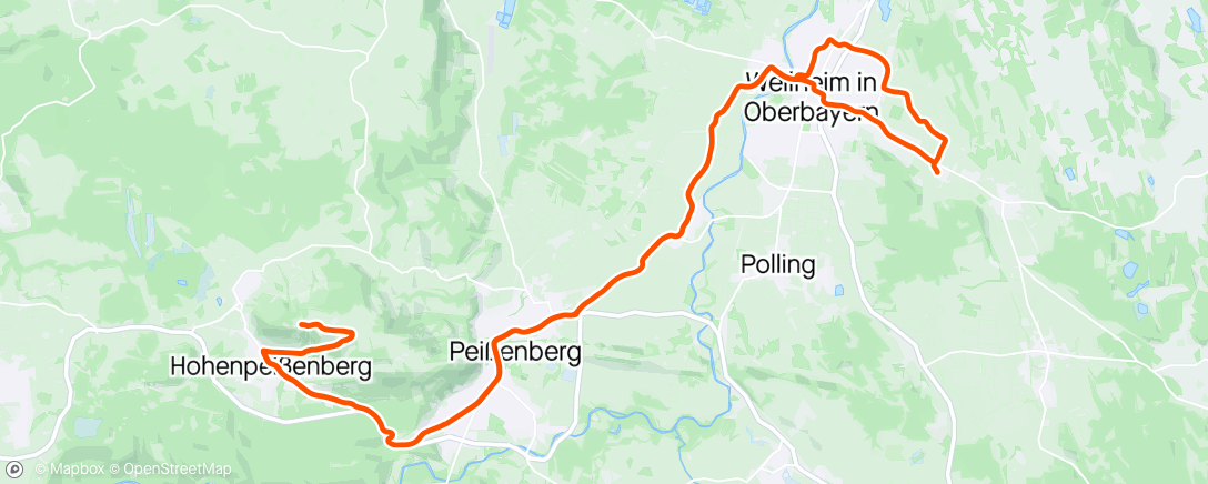 活动地图，Hoher Peißenberg (3x hoch)