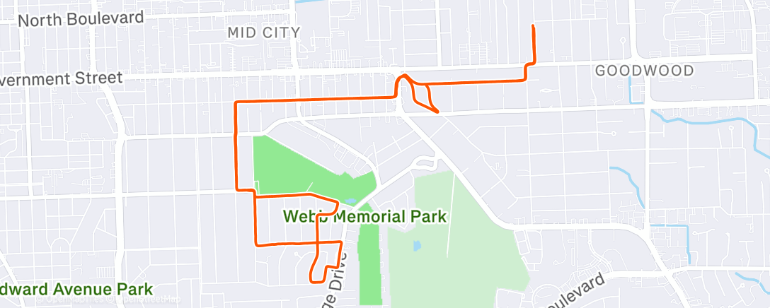 Map of the activity, Morning Run