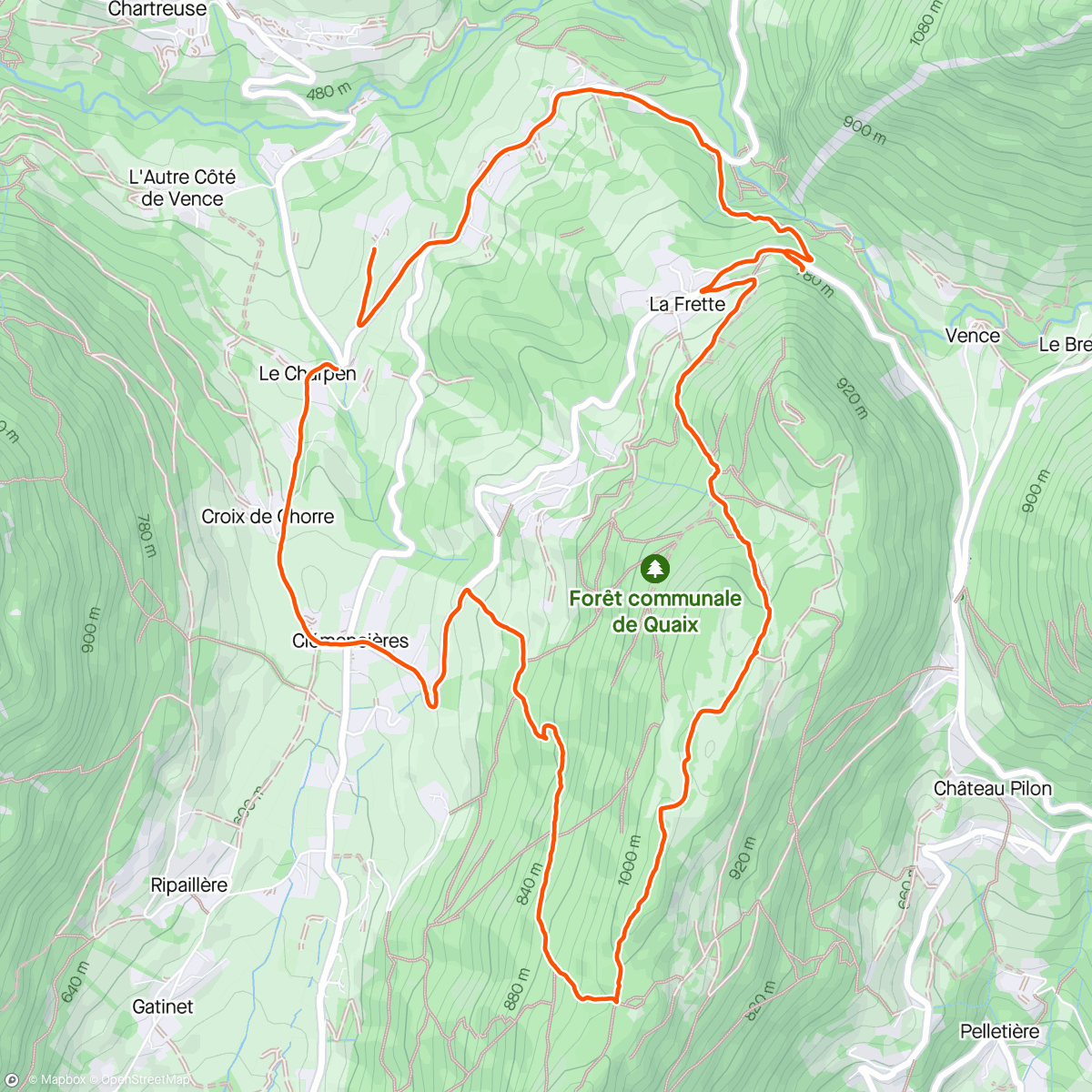 Mapa da atividade, Course à pied matinale