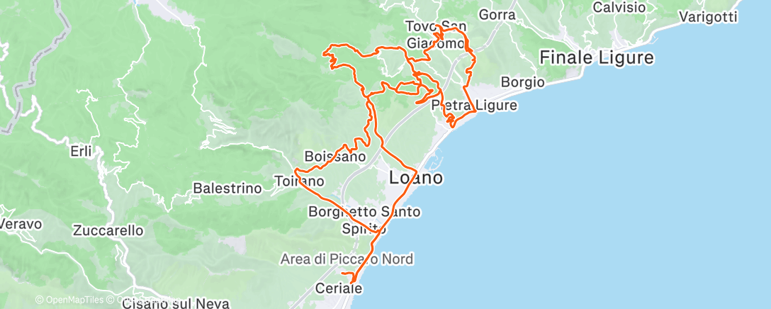 Map of the activity, Sessione di mountain biking mattutina