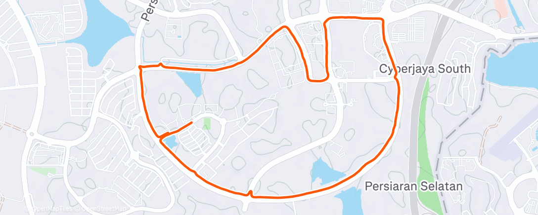 Map of the activity, Evening Run
