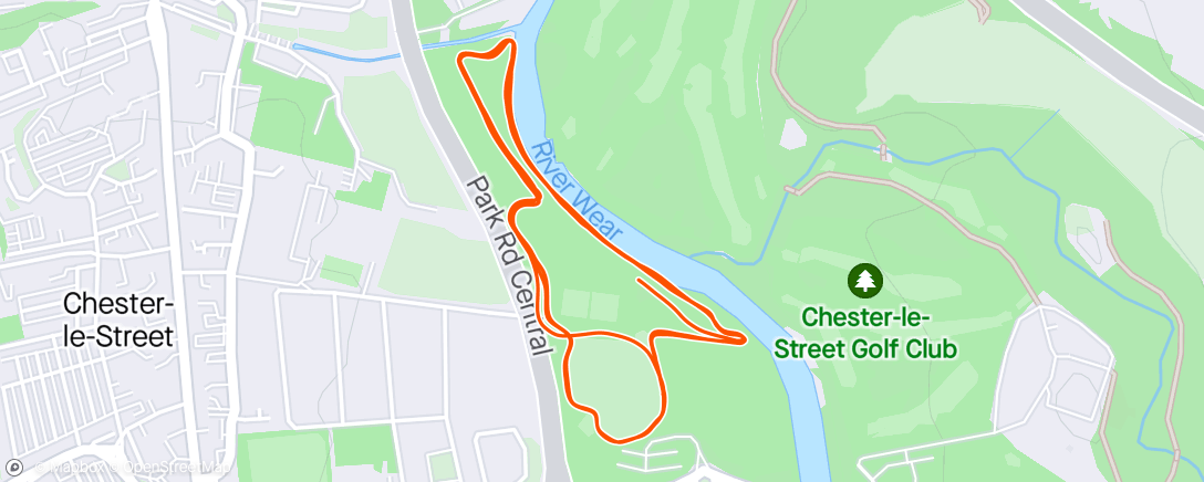 Map of the activity, Parkrun #165