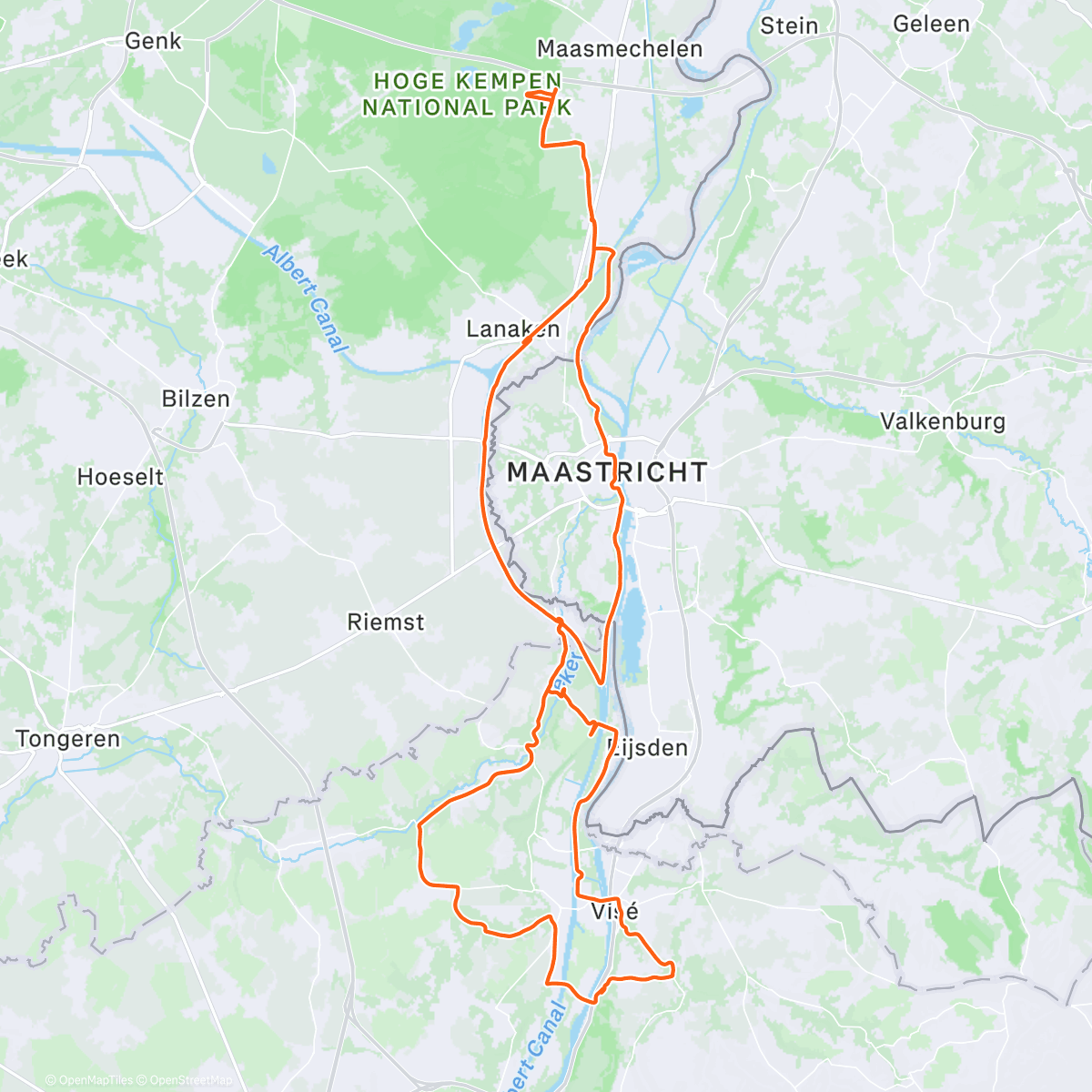 Map of the activity, Afternoon Ride