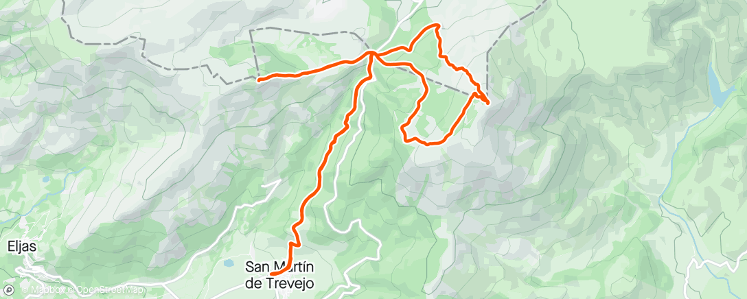 Map of the activity, Carrera Continua en montaña