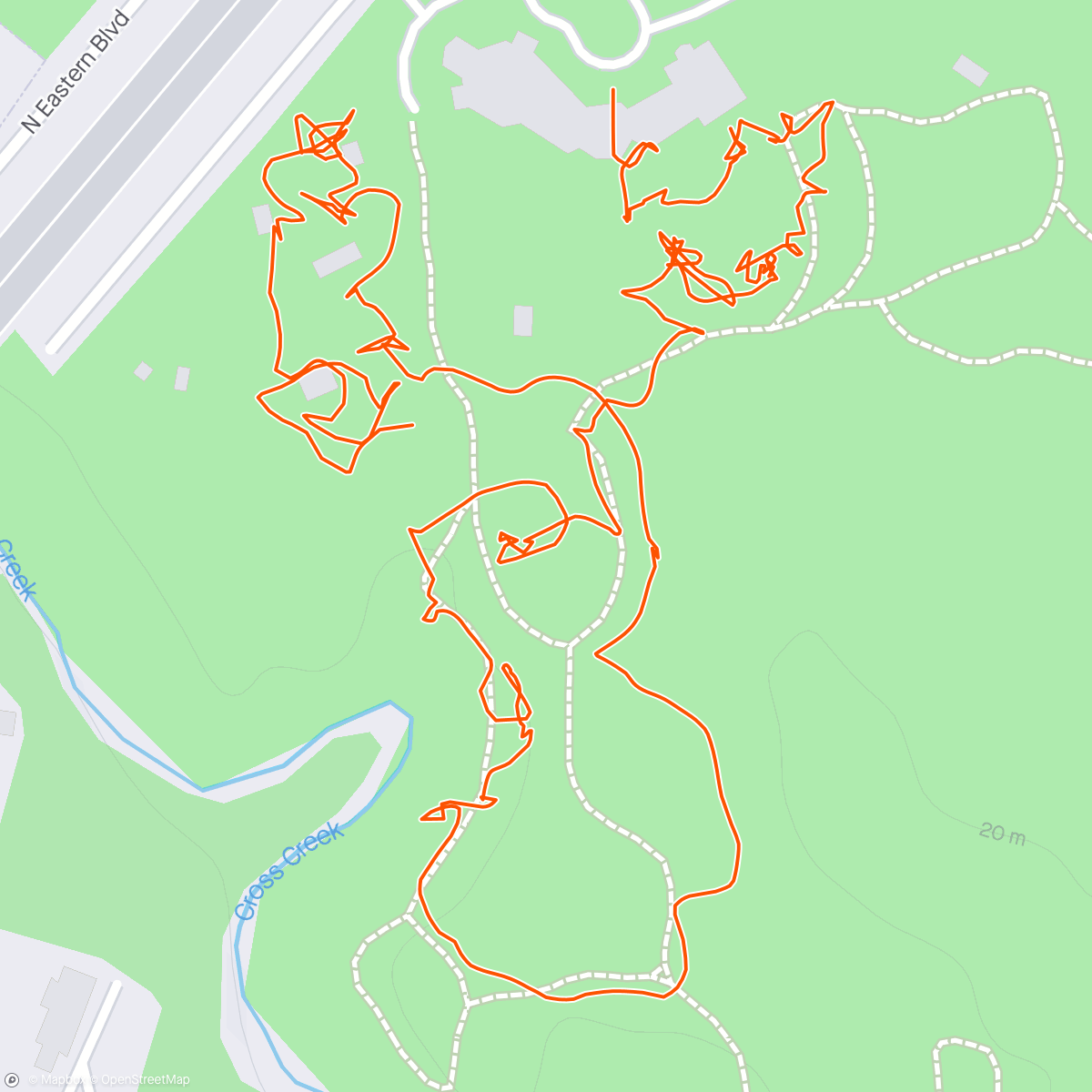 Map of the activity, Walking in the Cape Fear Botanical Garden