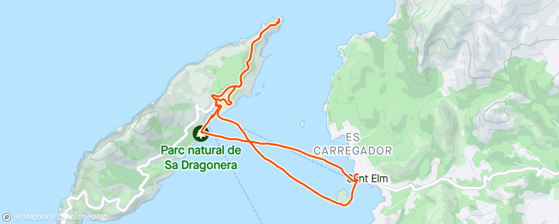 Map of the activity, Kayak La Dragonera