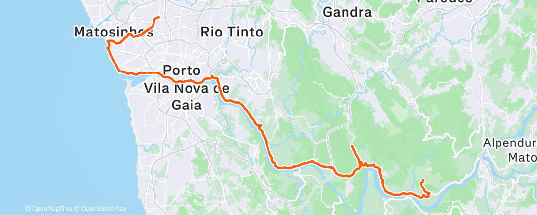 Map of the activity, Andar de bicicleta