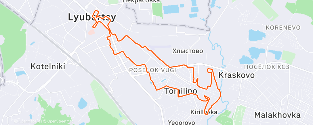 Map of the activity, Morning Run