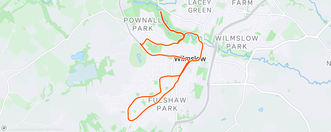 Map of the activity, Evening Run