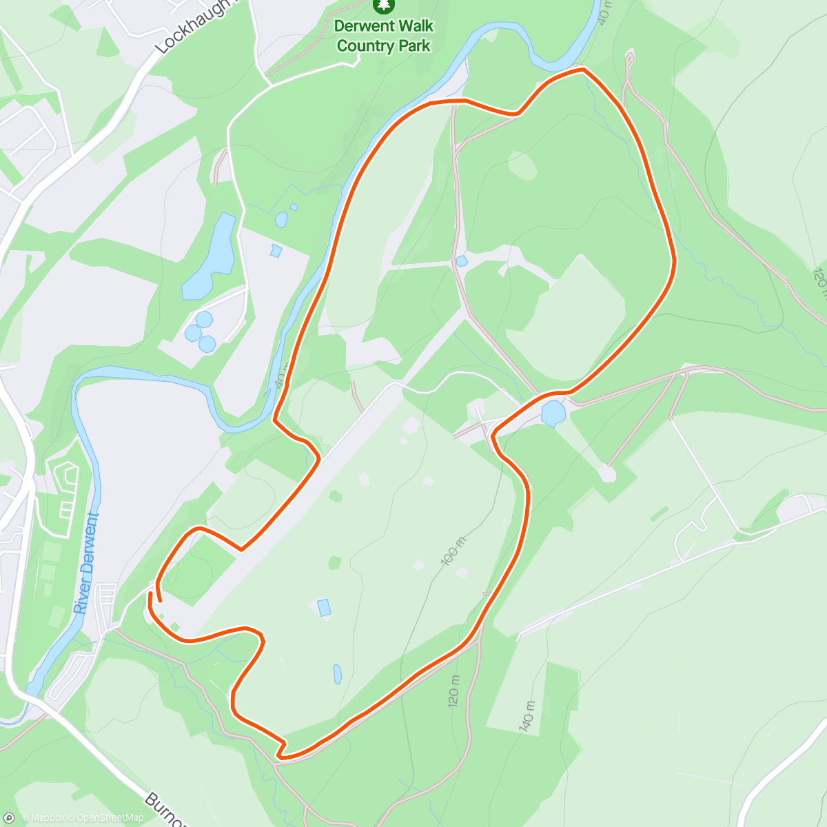 Map of the activity, Gibside 5k (hilly)