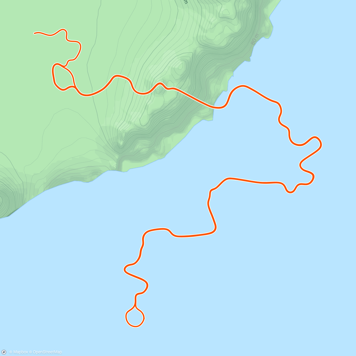 Map of the activity, Zwift