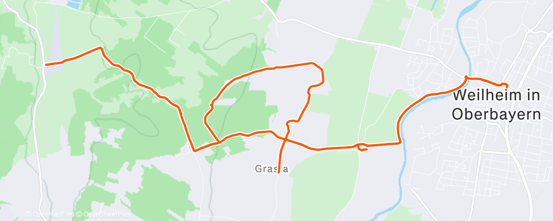 Map of the activity, Lauf am Nachmittag