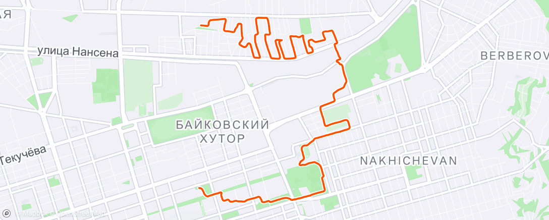 Map of the activity, Лонг по задворкам