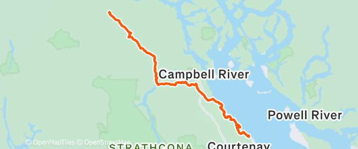 Route map of Area A (Kyuquot/Nootka/Sayward) Loop