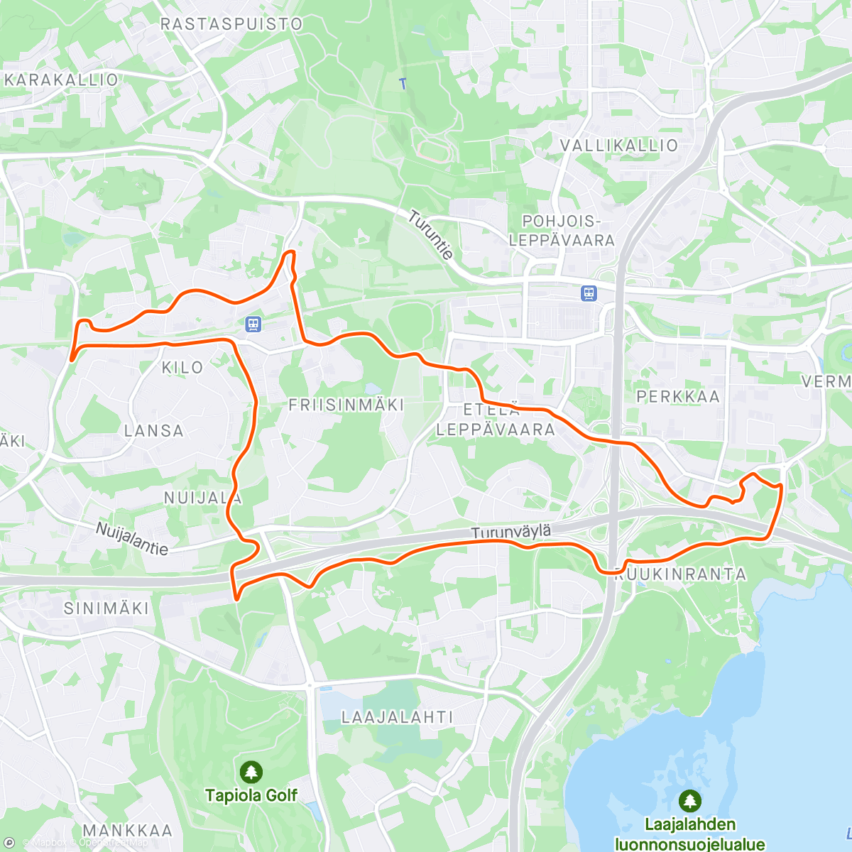 Map of the activity, Workday cycling