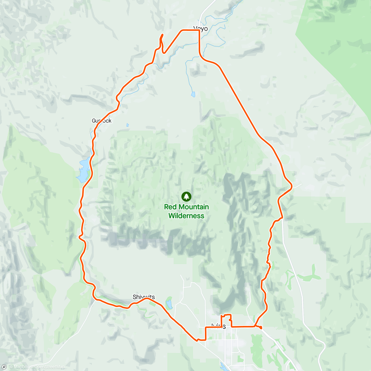 Map of the activity, Veyo Loop