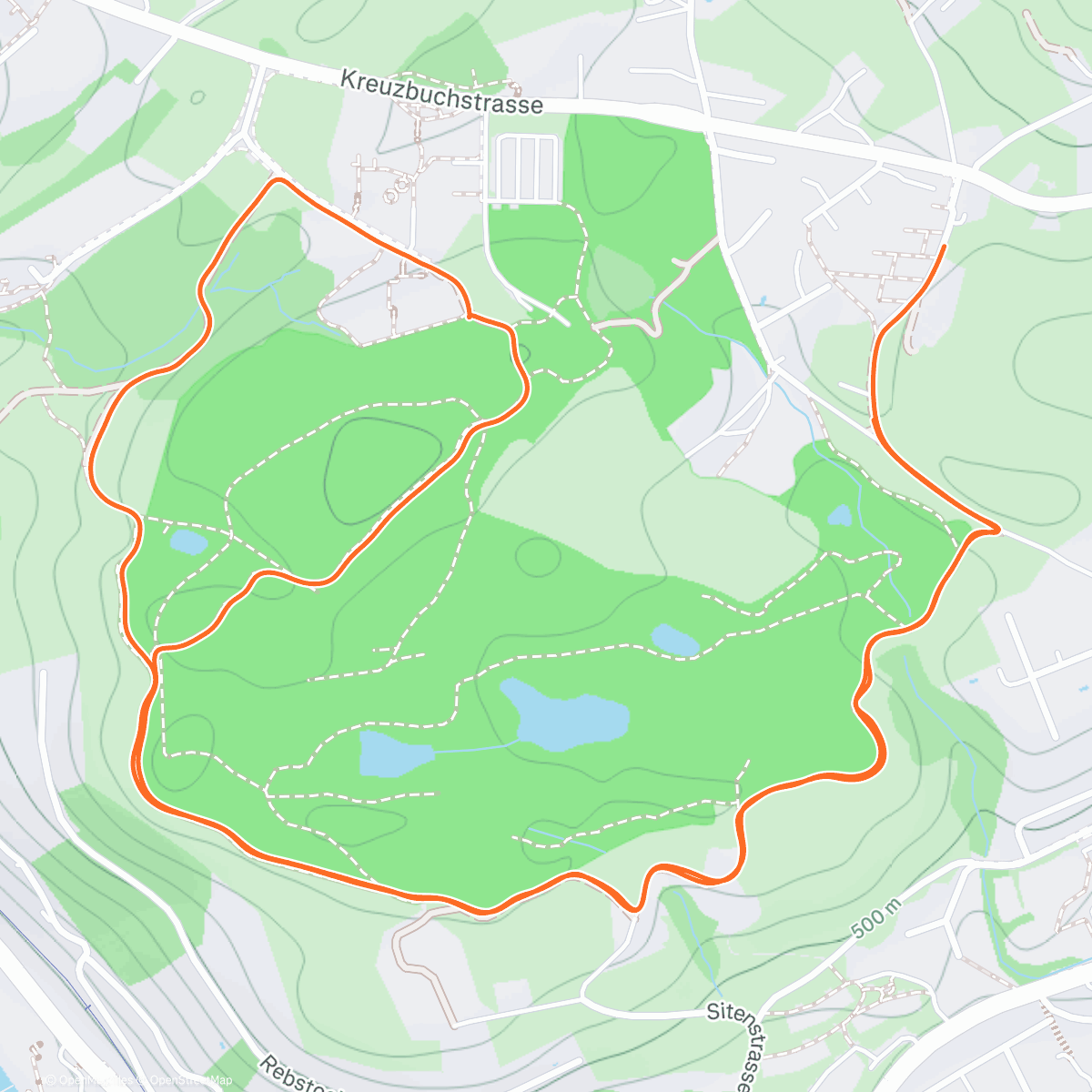 Map of the activity, Rainy run