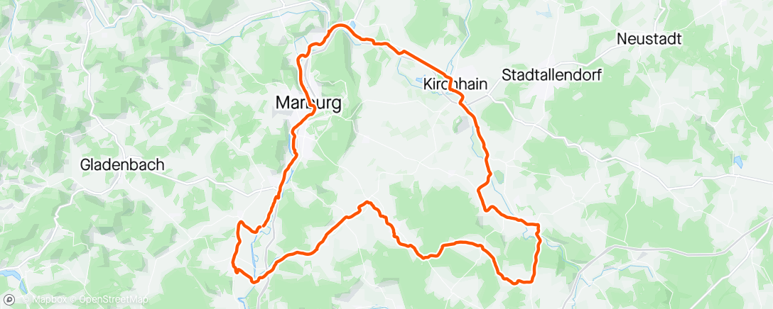 Map of the activity, RR: Homberg Cölbe Marburg