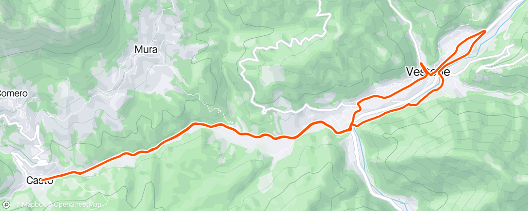 Mapa da atividade, Sessione di mountain biking serale