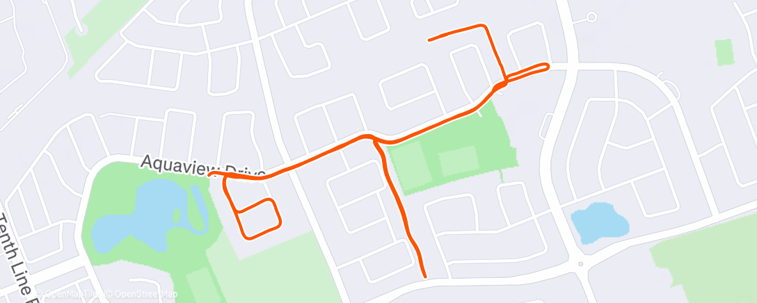 Map of the activity, Afternoon Run