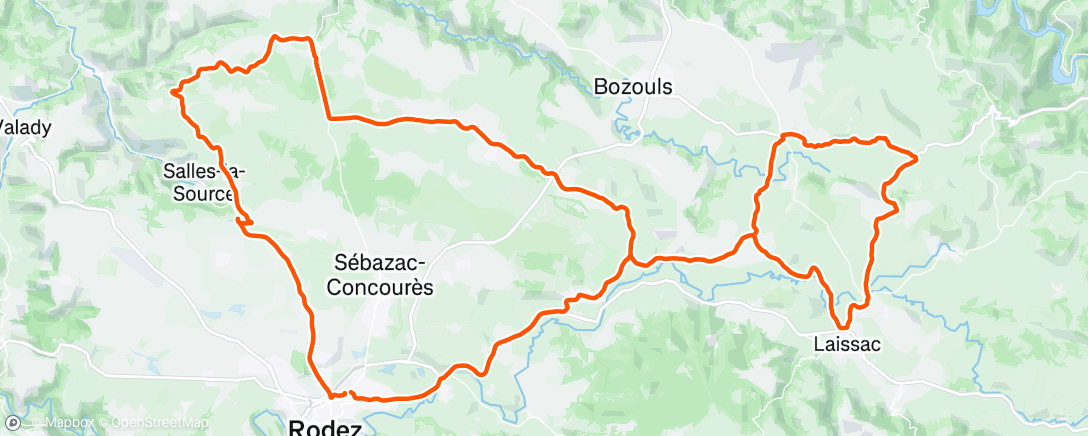 Map of the activity, Lunch Ride