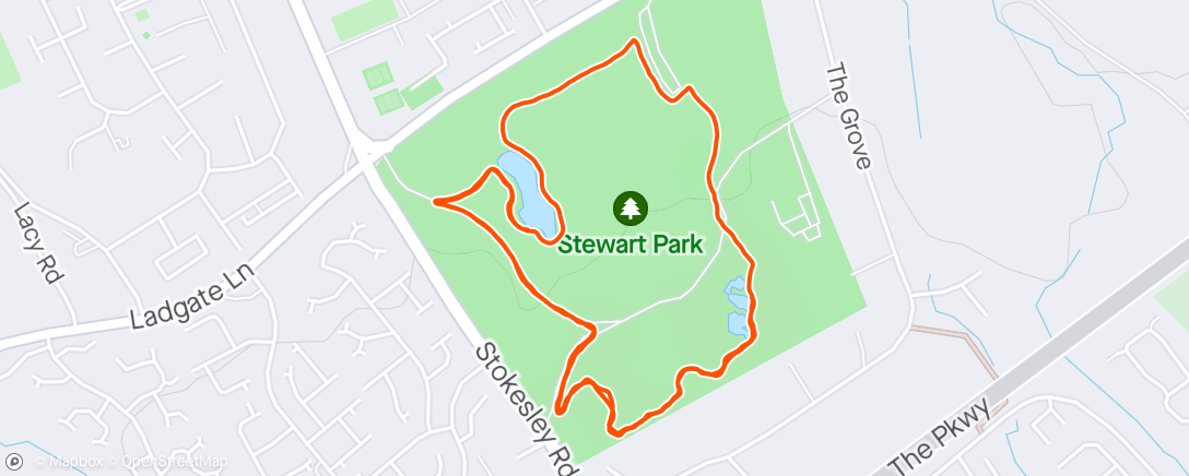 Map of the activity, Stewarts Parkrun