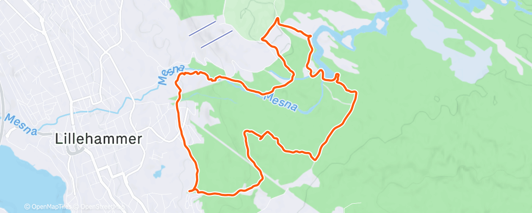 Map of the activity, Løpetur med Bruhr