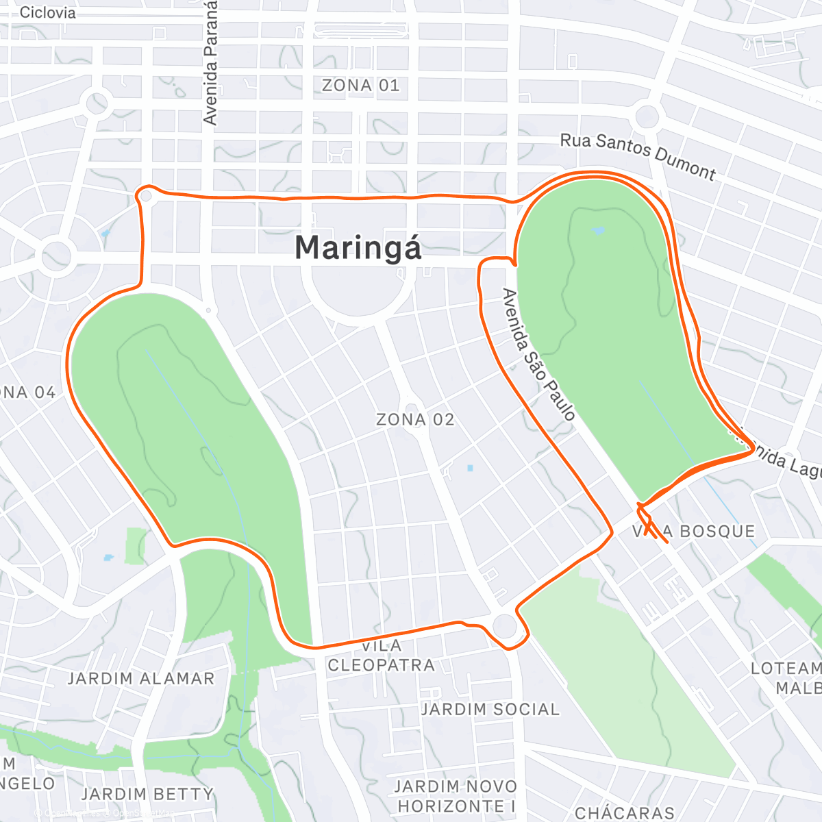 Map of the activity, Corrida matinal