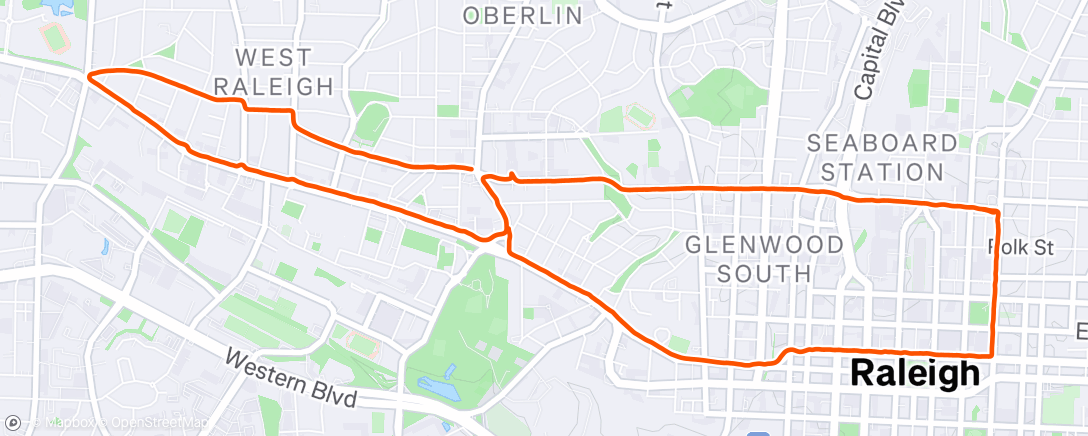 Map of the activity, Morning Run