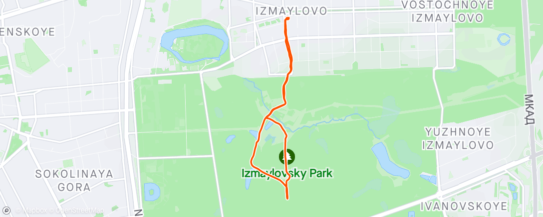 Map of the activity, Easy 6 km