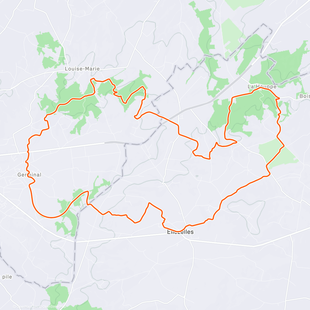Map of the activity, GR 122 Daglus Ellezelles