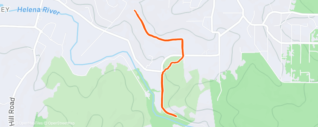 Map of the activity, Afternoon Trail Run