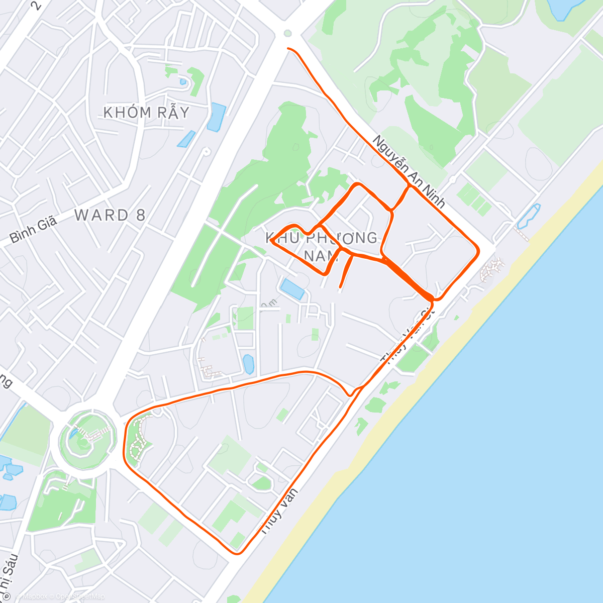 Map of the activity, Afternoon Run