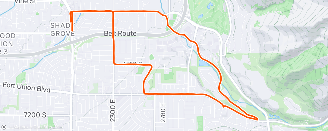 Map of the activity, Morning Run